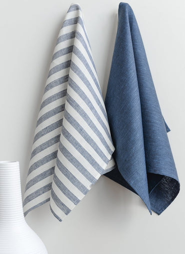 Tide Linen Tea Towel in Blue - Shop Linen Way