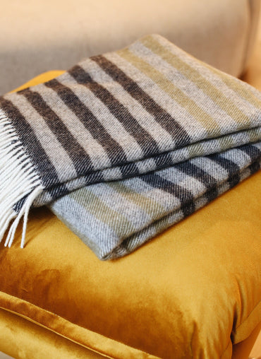 Strand Wool Throw Narrow Striped - Shop Linen Way