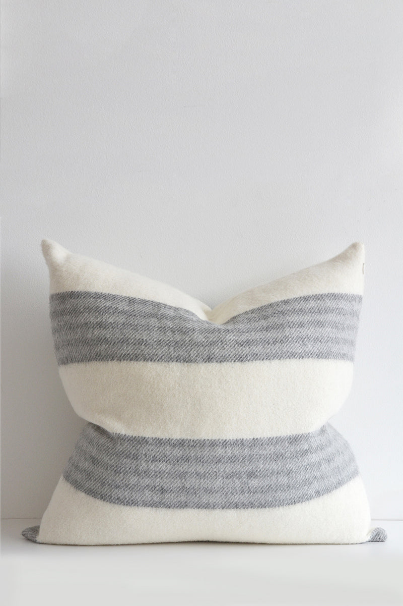 Brooklyn Alpaca Pillow Off White, Dark Grey & Light Grey