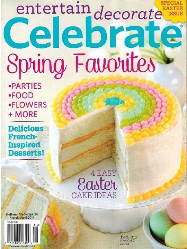 Versailles Silver with Green Border Napkin in Celebrate Magazine, March 2014