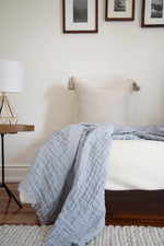 Cabana Linen Throw with Fringes
