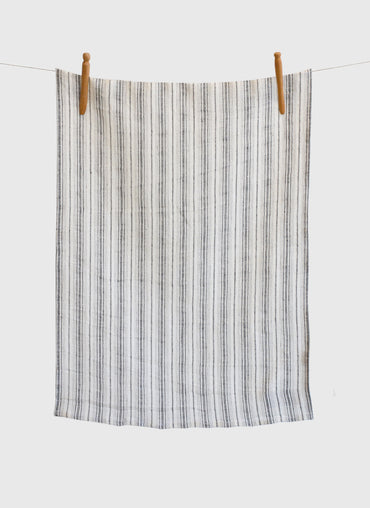 Sutton Vertical Linen Striped Tea Towel - Shop Linen Way