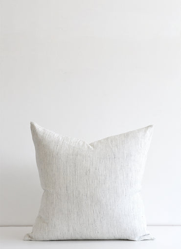 Morse Code Linen Pillow Ivory with Black Dot Stripes - Shop Linen Way