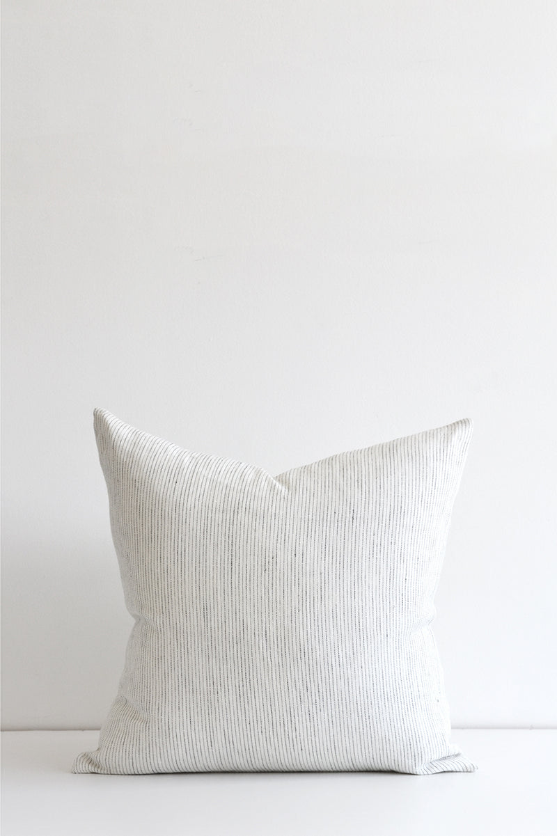 Morse Code Linen Pillow Ivory with Black Dot Stripes - Shop Linen Way 