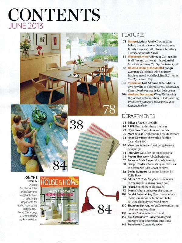 Serenite Natural Linen Tablecloth Teal and Pink stripes, House & Home, June 2013