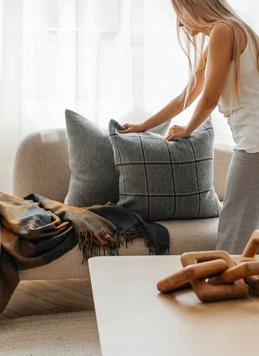 Stowe Plaid Alpaca Pillow - Shop Linen Way