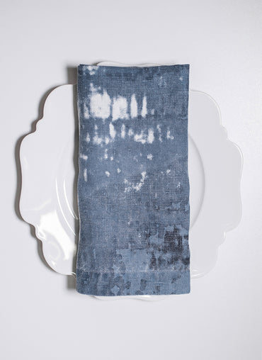 Laguna Linen Napkin Blue with Ivory - Shop Linen Way