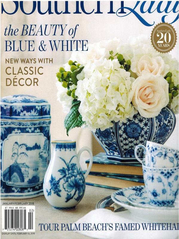 Our Paisley Marsala & Tan napkin in Southern Lady Magazine ,January 2018