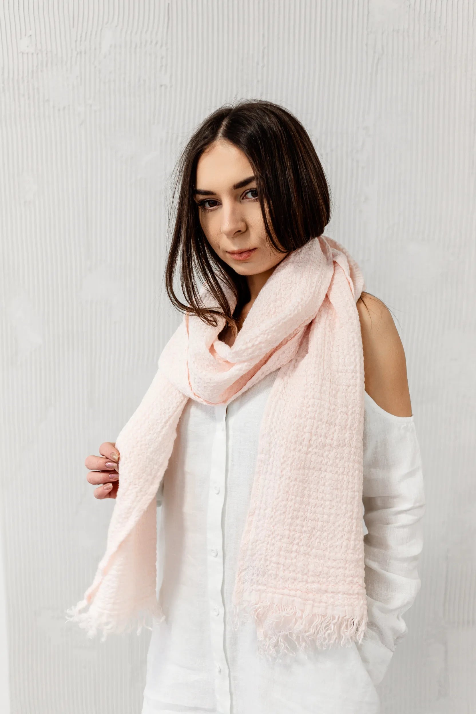 小物 Linen scarf Cabana Linen Scarf – Shop Linen Way