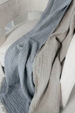 Mallorca Throw Blue/Natural - 2 sizes - Shop Linen Way 