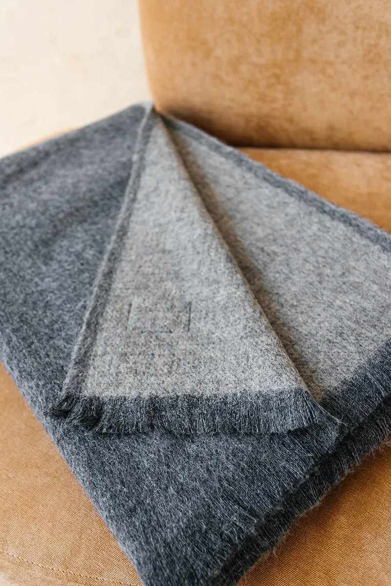 Folded Jutland Baby Alpaca Throw – premium alpaca wool.