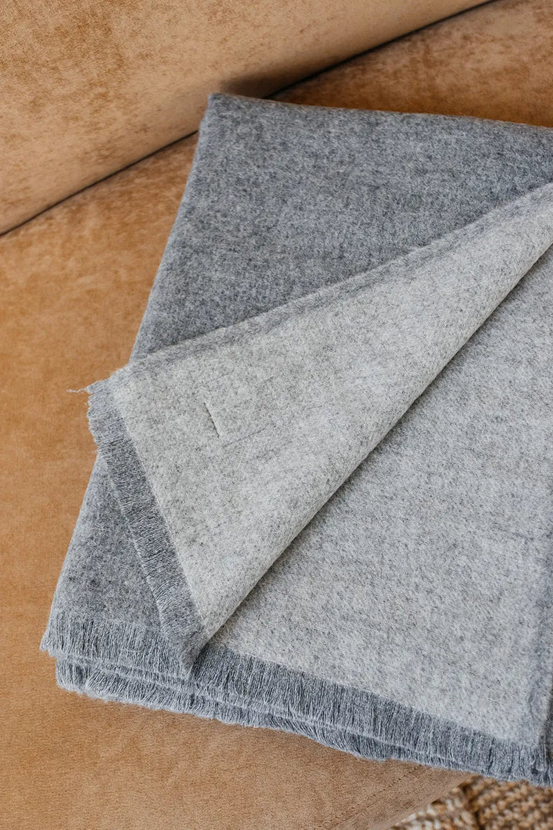 Jutland Baby Alpaca Throw close-up – fine texture and softness.