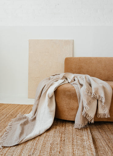 Salina Double-sided Linen Throw - available in 2 colors - Shop Linen Way