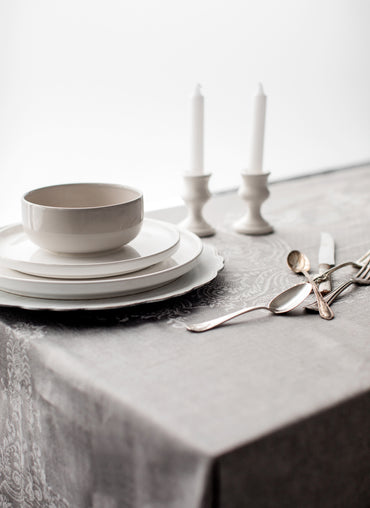 Faith Linen Tablecloth Smoke Grey - Shop Linen Way