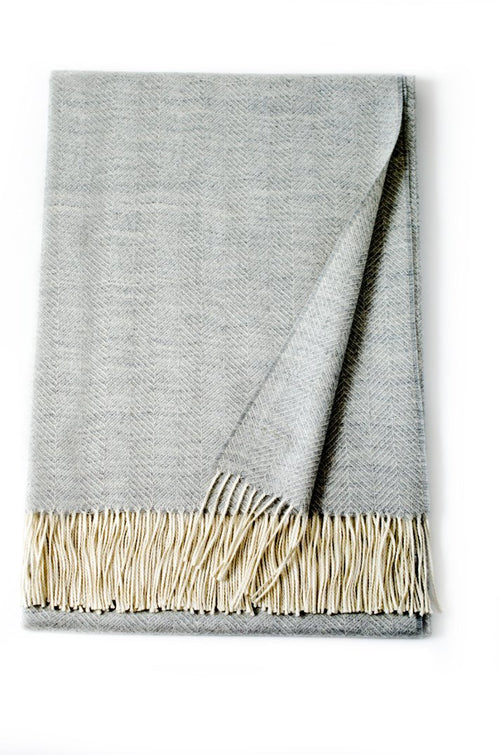 Montreal Baby Alpaca Throw Pale Grey - Shop Linen Way 