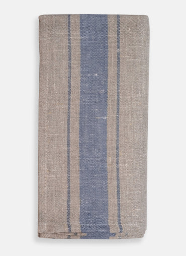 Antoine Linen Napkin Natural with Blue Stripes - Shop Linen Way