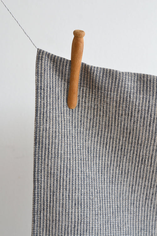 Avery Linen Tea Towel Dark Navy & Natural Stripes