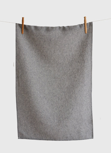 Avery Linen Tea Towel Dark Navy & Natural Stripes - Shop Linen Way