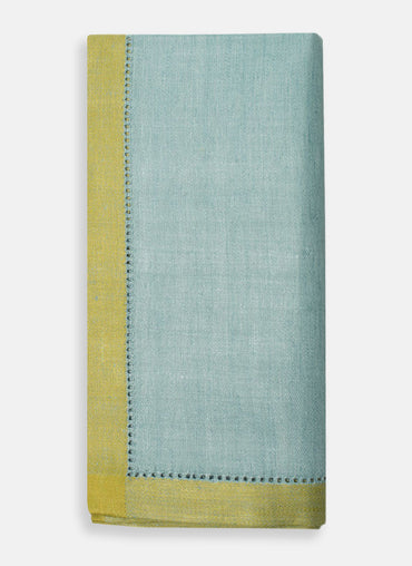 Azzura Linen Napkin in Azure & Olive - Shop Linen Way