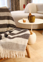 Bloomsbury Striped Wool Throw Anthracite with Grey