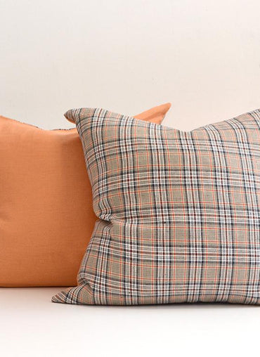 Tartan Reversible Linen Pillow - Shop Linen Way