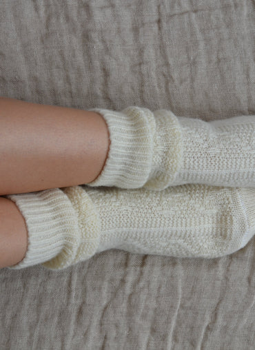 Wallis Cable Knit Wool Socks - Shop Linen Way