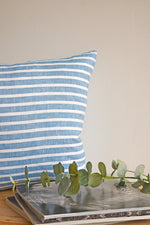 Summer Dream Linen Pillow Blue & White Stripes