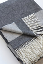 Foxhurst Cashmere Throw Grey, White, Natural Stripes
