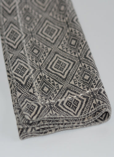 Paige Linen Napkin Black with White Geometric Design - Shop Linen Way