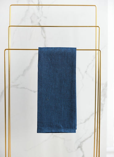 Tide Linen Guest Towel in Blue - Shop Linen Way