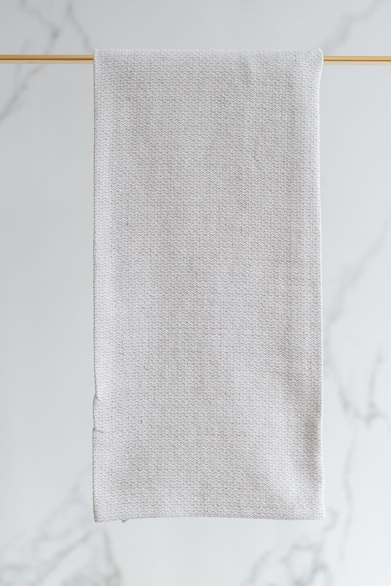 Kai Linen Guest Towel Off White and Sand