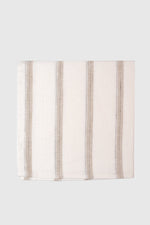 Hugo Linen Napkin White with Sand Stripes