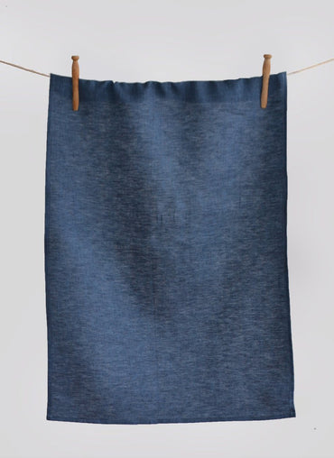 Tide Linen Tea Towel in Blue - Shop Linen Way