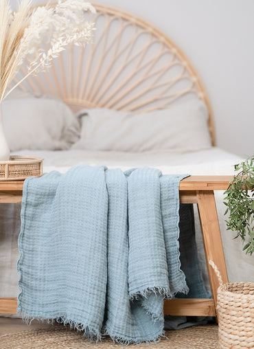 Hampton Linen Throw - available in 12 colors - Shop Linen Way