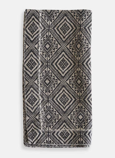 Paige Linen Napkin Black with White Geometric Design - Shop Linen Way