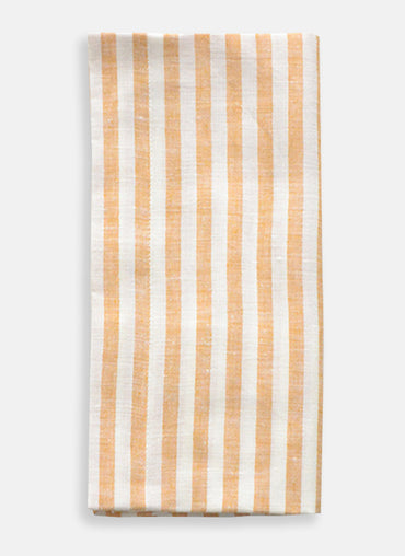 Sandy Linen Napkin White with Orange - Shop Linen Way