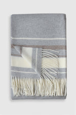 Wakefield Cashmere Throw Light Grey, White & Natural