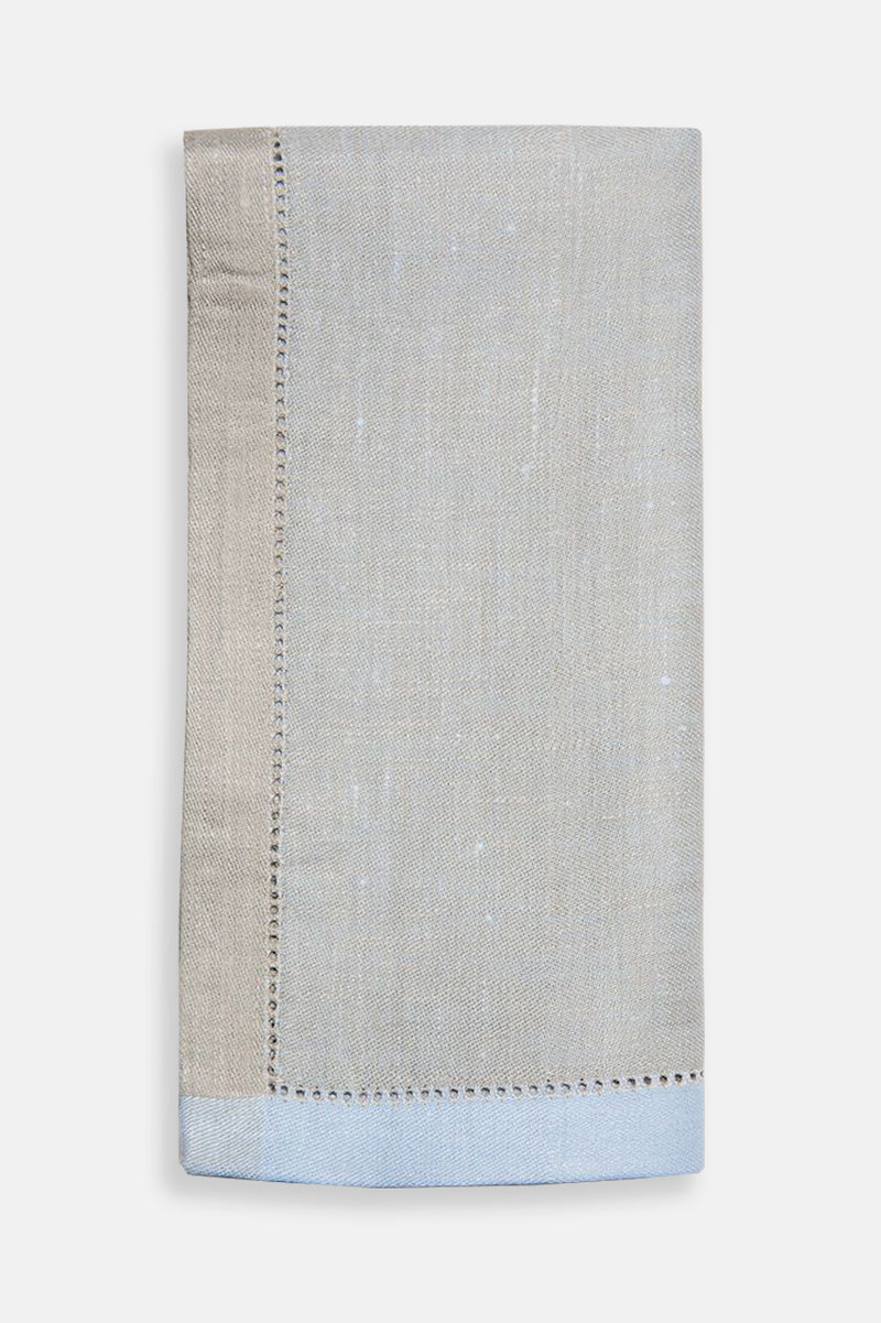Vienna Linen Napkin Blue with Grey